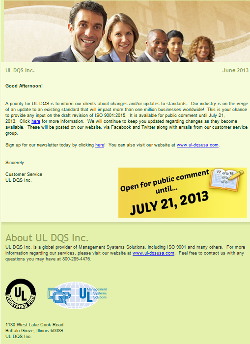 ISO 9001 draft for review
